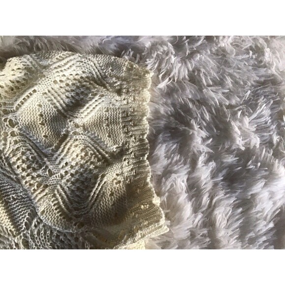 New Directions Cream Open Front Sweater 3X Short Sleeve Open Knit Coquette - Picture 7 of 8